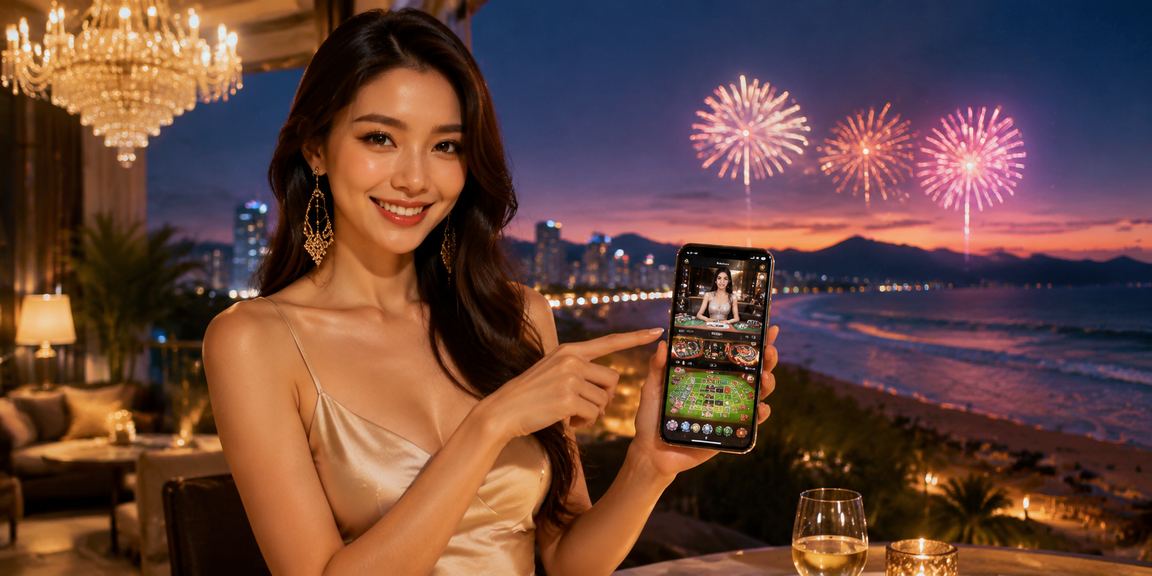 Người chơi tận hưởng khuyến mãi và giải trí casino trên bãi biển Đà Nẵng